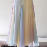 Colorful Spaghetti Straps A-Line Cute Long Party Dress HZ0319
