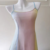 Colorful Spaghetti Straps A-Line Cute Long Party Dress HZ0319