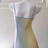 Colorful Spaghetti Straps A-Line Cute Long Party Dress HZ0319