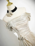 Mermaid Off the Shoulder Party Dress, Beautiful Champagne Evening Party Dress, HZ0319