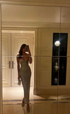 Shiny Mermaid Square Neck Sequins Long Formal Evening Party Dress, HZ0319