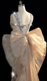 Shiny Sequins Straps Mermaid Long Party Dress Birthday Gown, HZ0319