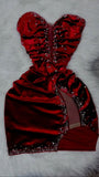 Wine Red Sweetheart Beads Velvet Short Party Dress Homecoming Dress, HZ0319