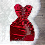 Wine Red Sweetheart Beads Velvet Short Party Dress Homecoming Dress, HZ0319