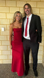 Red Strapless Sheath Long Party Dress Formal Evening Gown, HZ0319