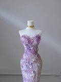 Elegant Sweetheart Mermaid Lace Long Prom Dress Evening Gown, HZ0319