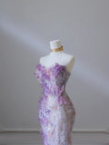 Elegant Sweetheart Mermaid Lace Long Prom Dress Evening Gown, HZ0319