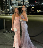 Elegant Spaghetti Straps Mermaid Long Prom Dress Evening Gown, HZ0319