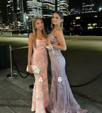 Elegant Spaghetti Straps Mermaid Long Prom Dress Evening Gown, HZ0319