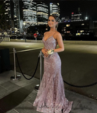 Elegant Spaghetti Straps Mermaid Long Prom Dress Evening Gown, HZ0319