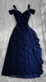 Vintage Straps Chiffon Ruffles Elegant Long Prom Dress, HZ0319