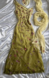 Green Ombre Straps Sheath Beading Vintage Party Dress, HZ0319