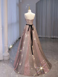 Elegant Strapless A-Line Long Formal Prom Dress, HZ0319