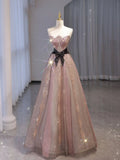 Elegant Strapless A-Line Long Formal Prom Dress, HZ0319
