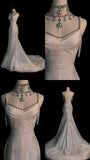Stunning White Backless Mermaid Shiny Party Gown Wedding Dress, HZ0319
