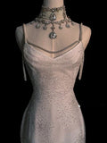 Stunning White Backless Mermaid Shiny Party Gown Wedding Dress, HZ0319