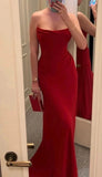 Red Sheath Long Prom Dress Formal Evening Dress, HZ0319