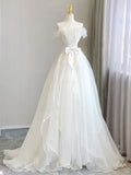 Elegant Strapless A-Line Light Wedding Dress Birthday Outfits, HZ0319