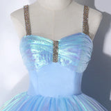 Fairy Spaghetti Strap Sweet 16 Birthday Party Gown Sparkly Formal Prom Dress HZ0319