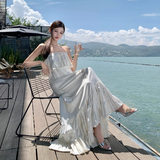 Vintage Ivory Strapless Ruffled Hem Design Elegant Beach Holiday A-Line Sleeveless Summer Dress HZ0319