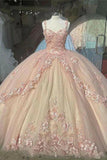 Retro Pink Sweetheart Appliqued 3D Flower A-Line Tulle 18 Birthday Quinceanera Dresses Evening Ball Gowns HZ0319