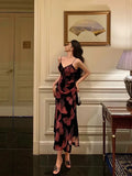 Vintage Spaghetti Strap V-neck Floral Butterfly Design Elegant Sheath Chiffon Evening Dress Prom Dress HZ0319