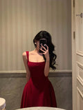 Retro Burgundy Maxi Length Design Elegant A-Line Evening Dress Prom Dress HZ0319