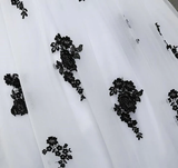 Strapless Beautiful White and Black Long Prom Dress Ball Gown Wedding Dress HZ0319