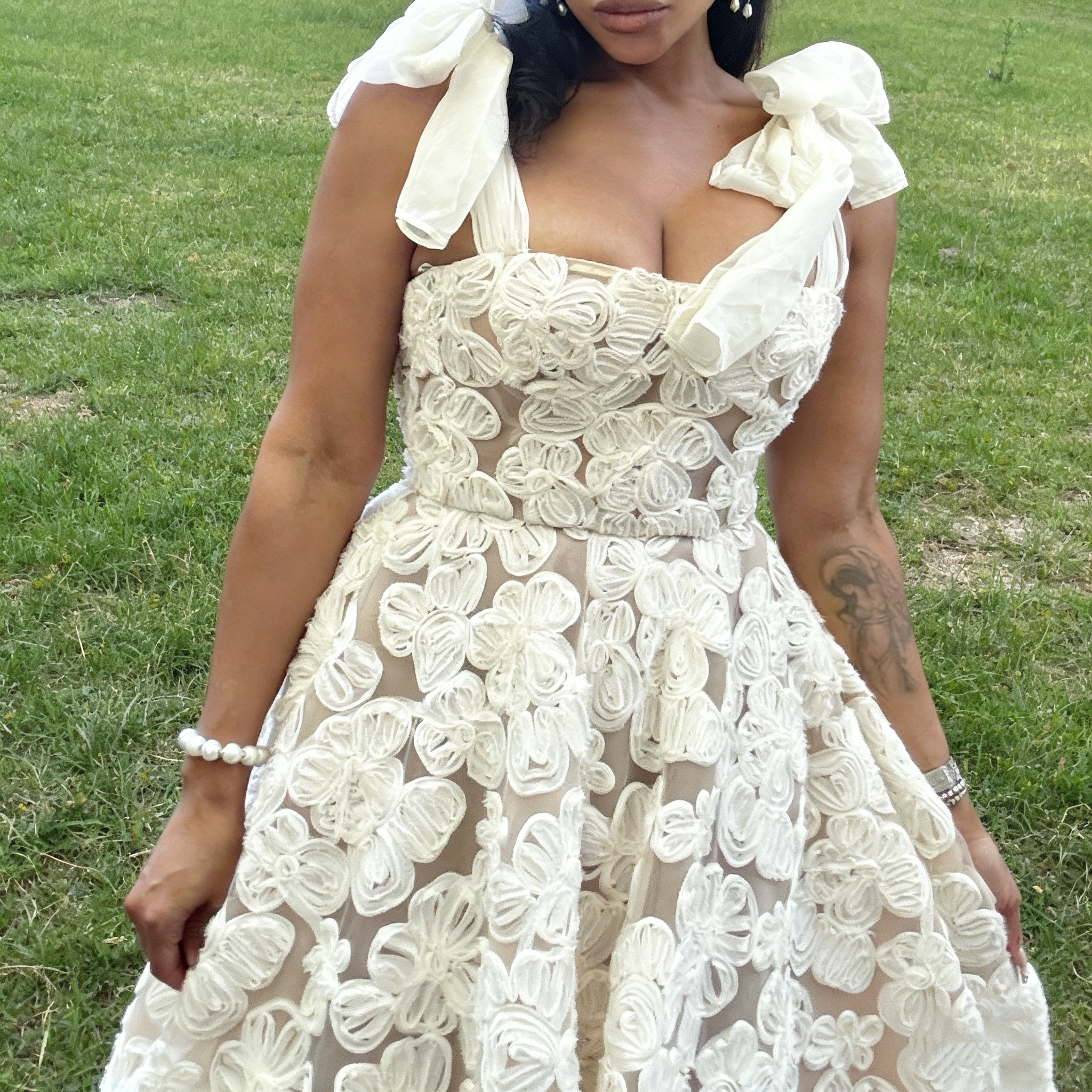 White Straps A-Line Long Party Dress Lovely Birthday Outfits, HZ0319