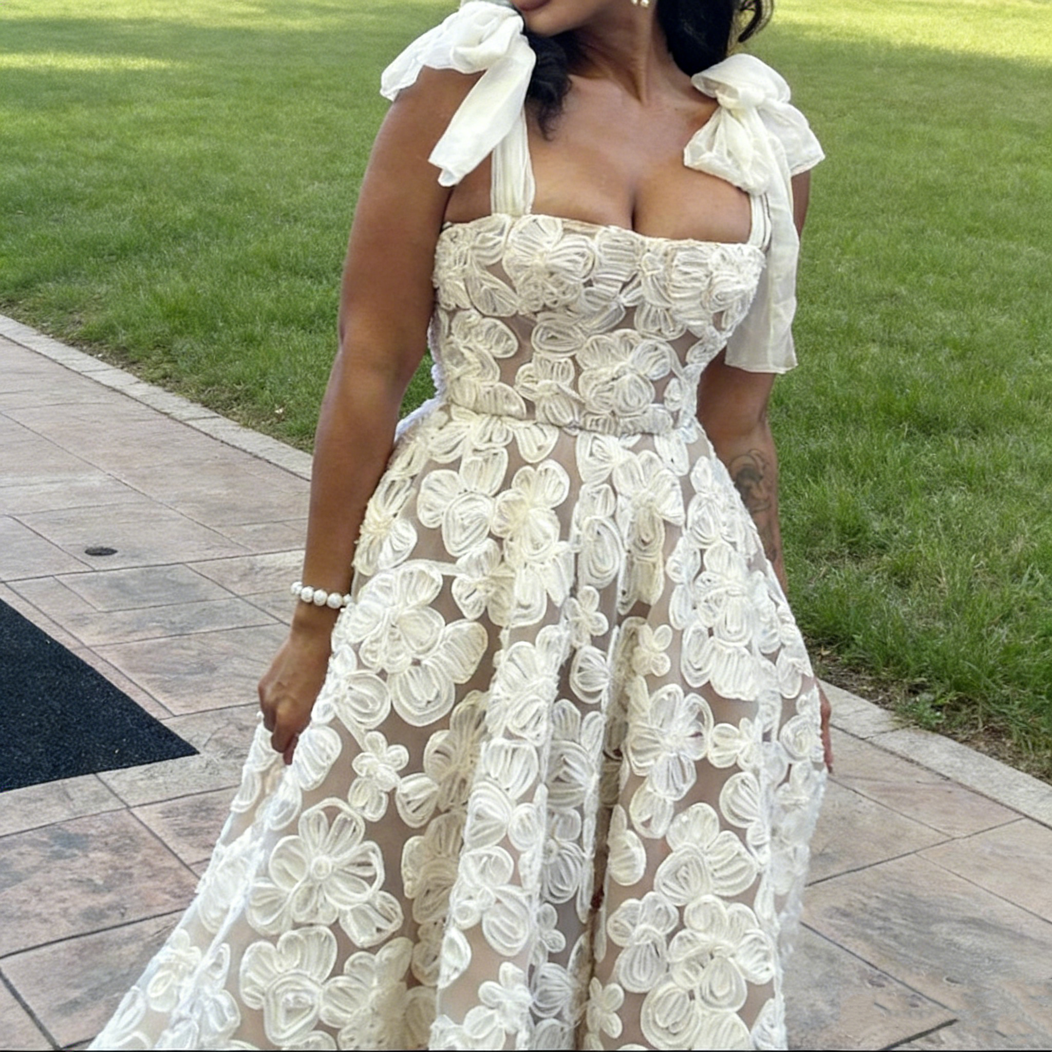 White Straps A-Line Long Party Dress Lovely Birthday Outfits, HZ0319