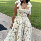 White Straps A-Line Long Party Dress Lovely Birthday Outfits, HZ0319