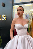 Retro Light Pink Sweetheart Strapless Design A-line Satin Party Dress Homecoming Dress HZ0319
