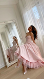 Pink Spaghetti Straps A-Line Lovely Party Dress Birthday Outfits HZ0319