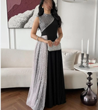 Black High Neck Sleeveless A-Line Long Formal Party Dress HZ0319