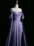 Green Off Shoulder A-Line Satin Long Formal Party Dress HZ0319