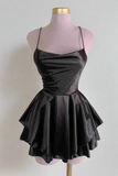 Lovely Pink Straps A-Line Satin Short Party Dress Homecoming Dress HZ0319
