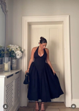 Elegant Halter Neck A-Line White Long Party Dress Fashion Women Dress, HZ0319