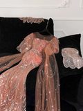 Gorgeous Shiny Orange Beaded Sequined Design Mermaid Prom Dress Evening Dress HZ0319