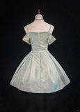 Sparkling Light Blue Sequin Spaghetti Strap Design A-line Satin Party Dress Homecoming Dress HZ0319