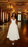 White Sweetheart neck A-Line Chiffon Long Party Dresses Evening Gowns, HZ0319