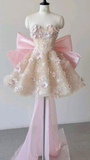Lovely Sweetheart A-Line Floral Appliques Short Party Dresses Birthday Outfits, HZ0319