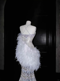 Stunning Cross Straps Mermaid Beading Long Evening Dress Birthday Outfits, HZ0319