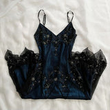 Vintage Navy Straps Beading Chiffon Long Party Dress, HZ0319