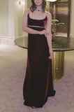 Burgundy Spaghetti Straps Sheath Velvet Long Formal Evening Party Dress, HZ0319