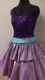 Purple One Shoulder A-Line Short Homecoming Dress Birthday Outfits, HZ0319
