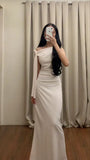 Elegant White Sleeveless Sheath Long Formal Party Dress Evening Gown, HZ0319