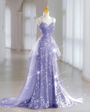 Shiny Pink Straps Sheath Sequins Long Party Dress Birthday Outfits, HZ0319