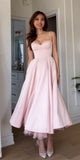 Pink Spaghetti Straps A-Line Lovely Long Party Dress Birthday Dress, HZ0319