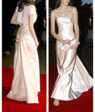 Light Pink Strapless Sheath Satin Long Evening Party Dress Gala Dress, HZ0319