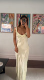 Elegant Sheath Satin Long Evening Party Dress Bridesmaid Dress, HZ0319